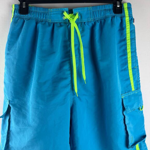 NBN Gear Men Swim Shorts‎ Trunks Size XL Blue Green Swimwear Beach Lined - Picture 4 of 8